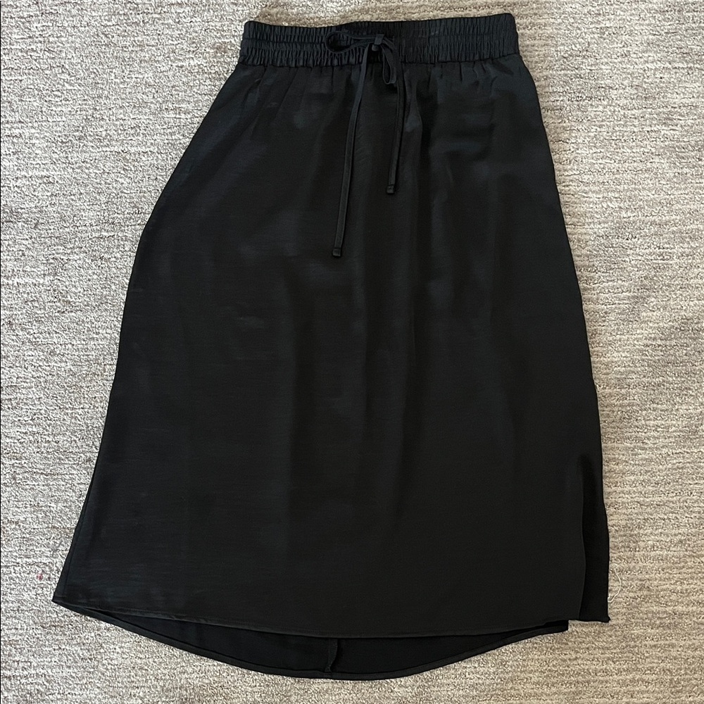 Black silk skirt